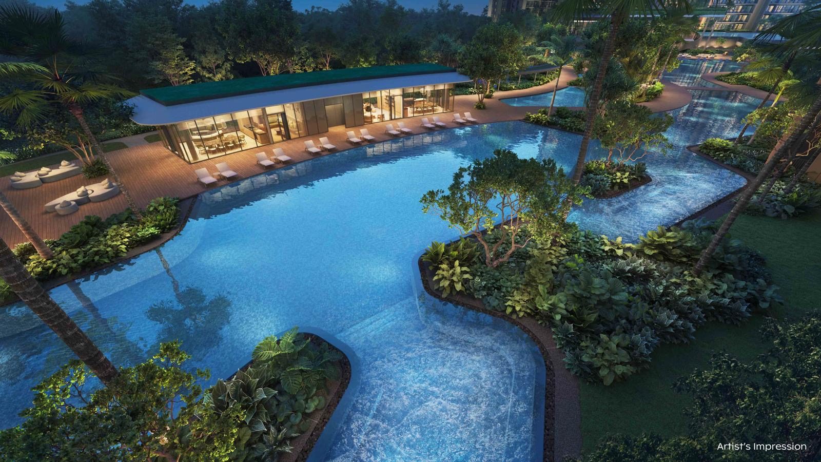 Thomson Reserve lagoon pool at night - artist's impression